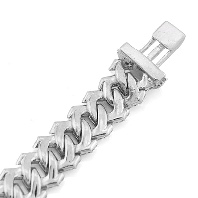 925 SS 4.2CT Natural Diamond Snake Cuban Link 8MM Mens 8" Bracelet 21.9g - Elite Jewelers - Bracelets