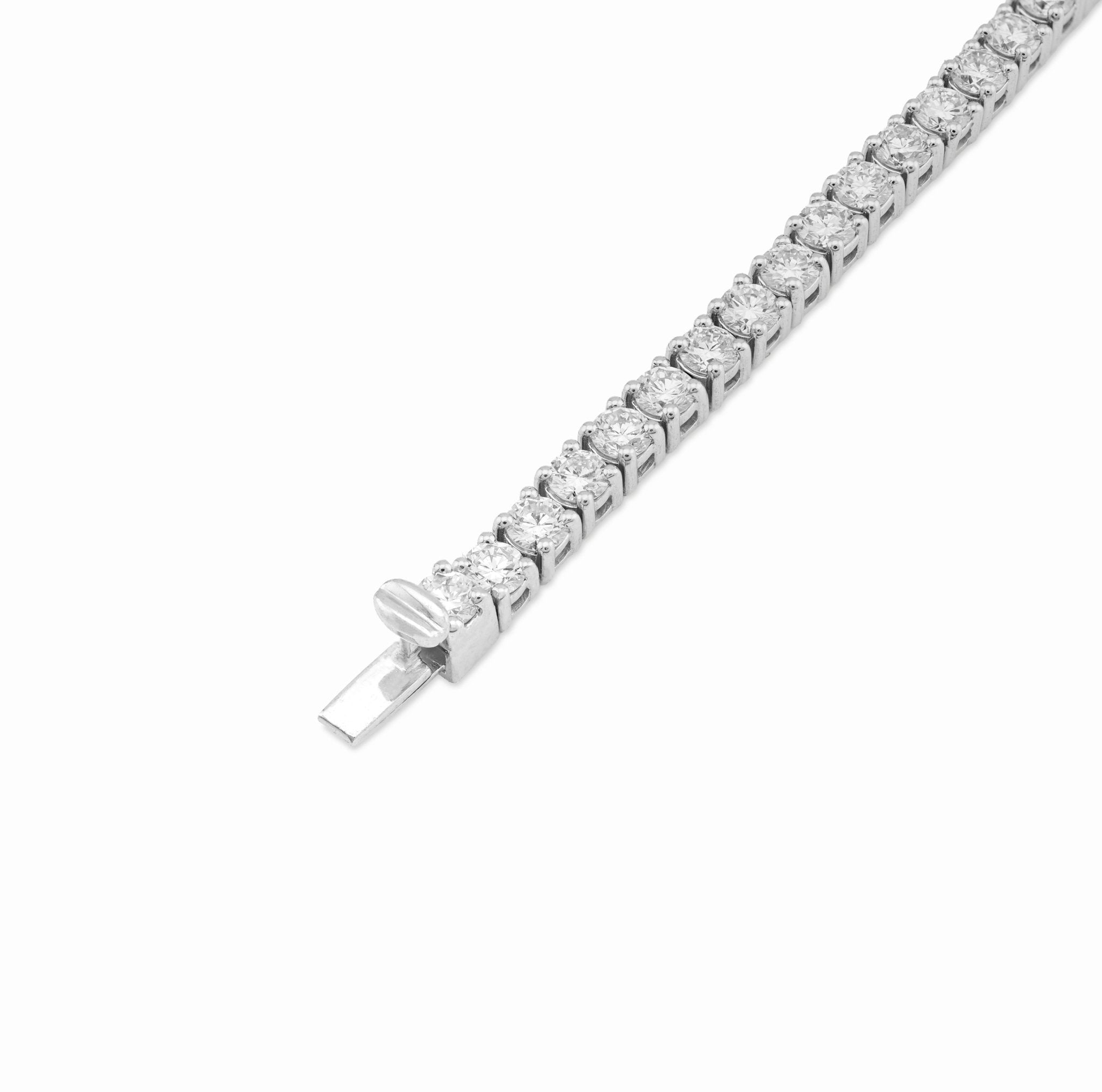 925 SS 5CT Lab Diamond 7.25" 8 pointer Round 3MM 8.8g Men Women Tennis Bracelet - Elite Jewelers - Bracelets