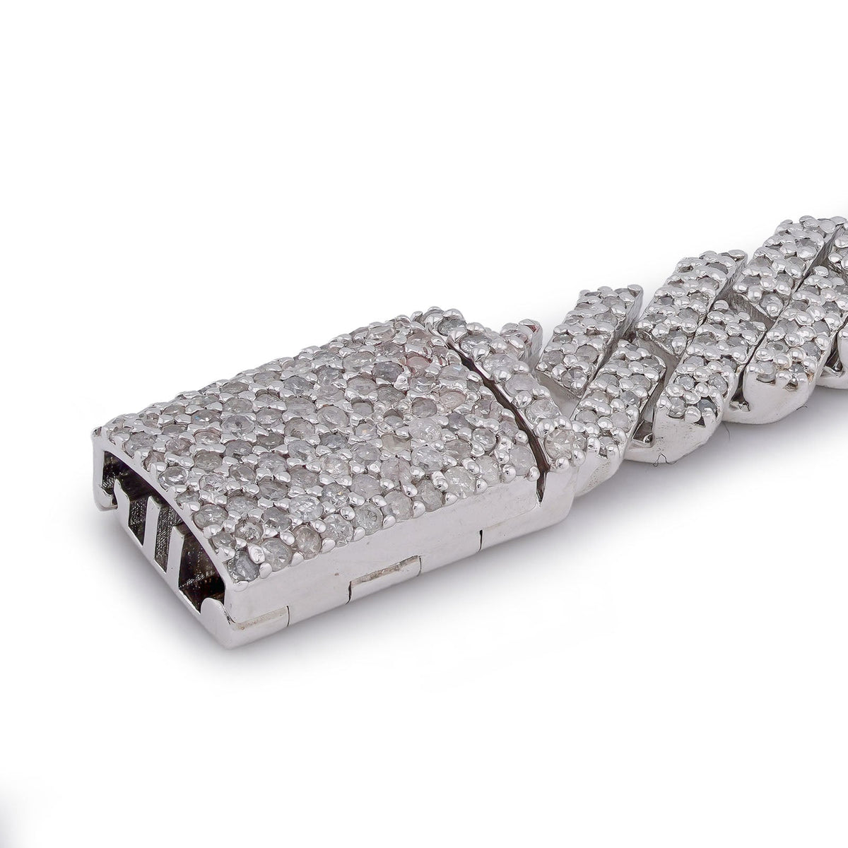 925 SS 5CT Natural Diamond 8MM Snake Cuban 8" Men Women Bracelet - Elite Jewelers-Bracelets