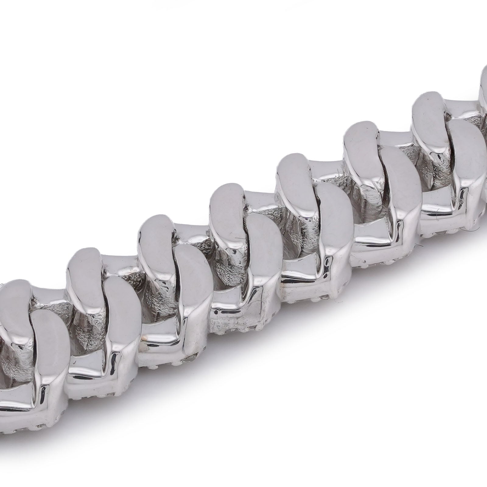 925 SS 5CT Natural Diamond 8MM Snake Cuban 8" Men Women Bracelet - Elite Jewelers-Bracelets