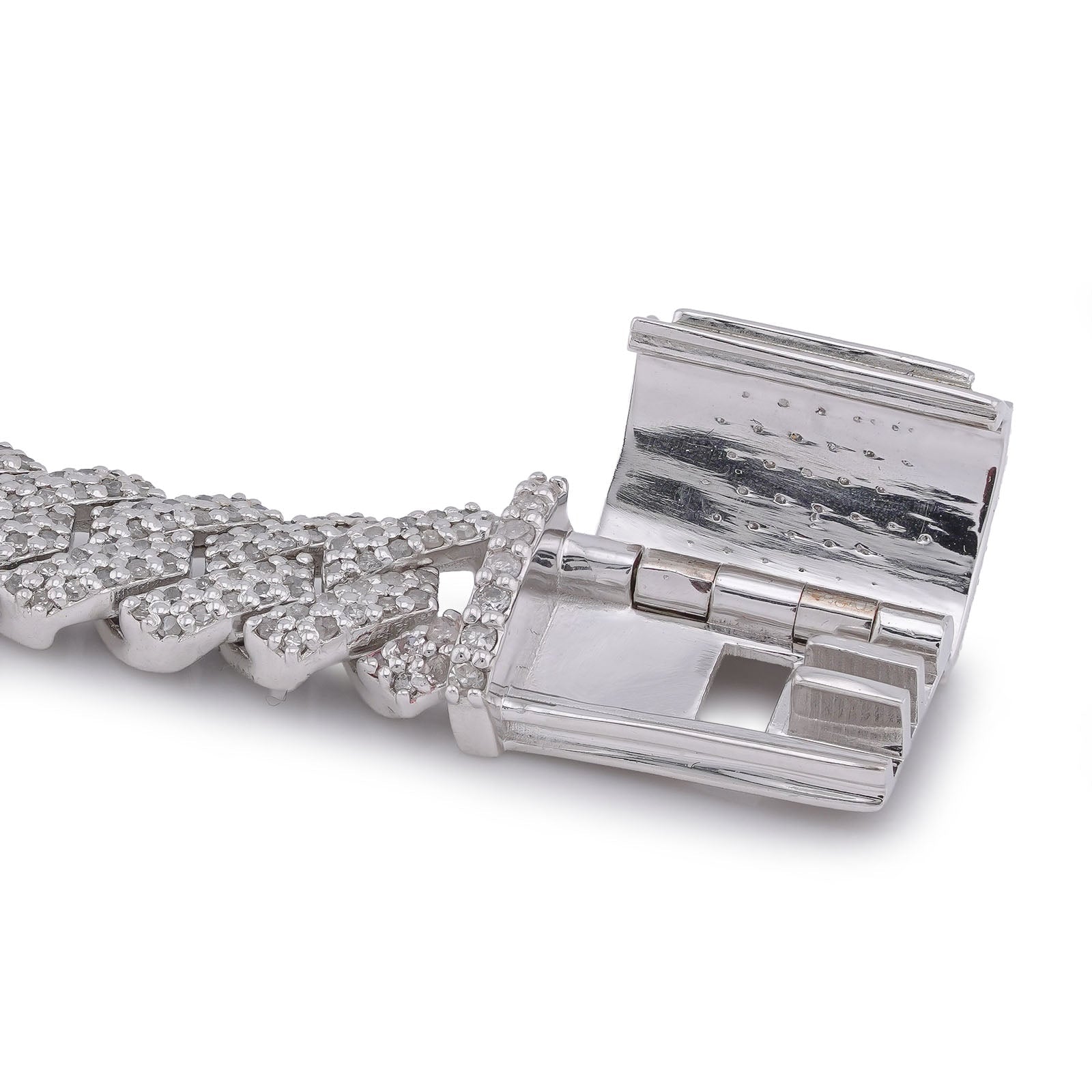 925 SS 5CT Natural Diamond 8MM Snake Cuban 8" Men Women Bracelet - Elite Jewelers-Bracelets