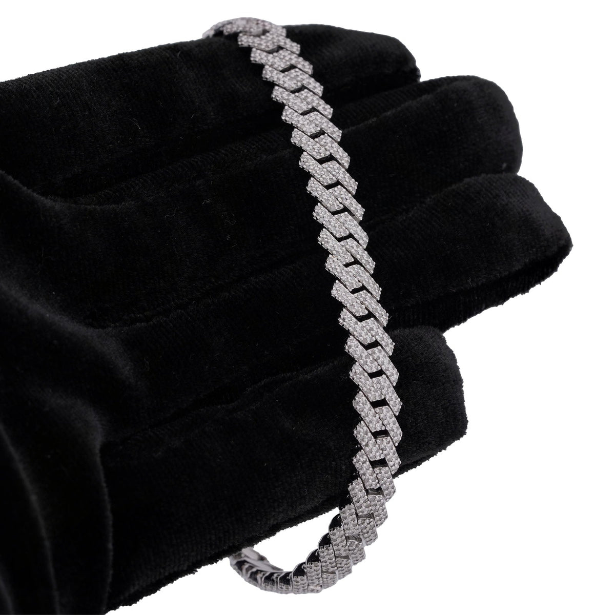 925 SS 5CT Natural Diamond 8MM Snake Cuban 8" Men Women Bracelet - Elite Jewelers-Bracelets