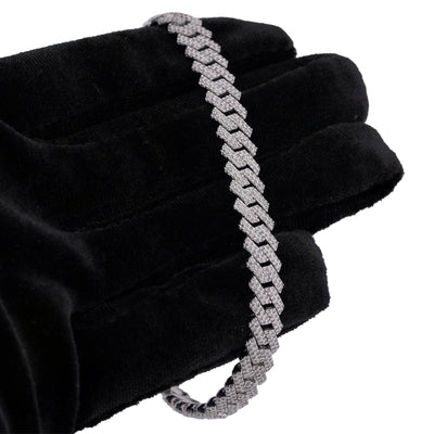 925 SS 5CT Natural Diamond 8MM Snake Cuban 8" Men Women Bracelet - Elite Jewelers-Bracelets