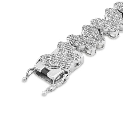 925 SS 5CT natural Diamond Butterfly link 9MM 8" Women Tennis Bracelet 17.2g - Elite Jewelers - Bracelets