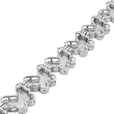 925 SS 5CT natural Diamond Butterfly link 9MM 8" Women Tennis Bracelet 17.2g - Elite Jewelers - Bracelets
