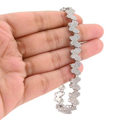 925 SS 5CT natural Diamond Butterfly link 9MM 8" Women Tennis Bracelet 17.2g - Elite Jewelers - Bracelets
