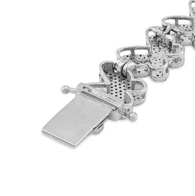 925 SS 5CT natural Diamond Butterfly link 9MM 8" Women Tennis Bracelet 17.2g - Elite Jewelers - Bracelets