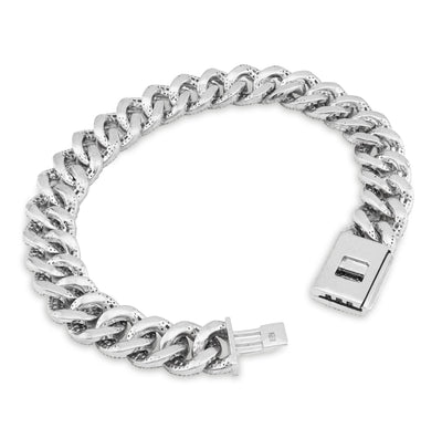 925 SS 6.31CT Natural Diamond Cuban Link 11MM 8" Men Women 38.4g Bracelet - Elite Jewelers - Bracelets