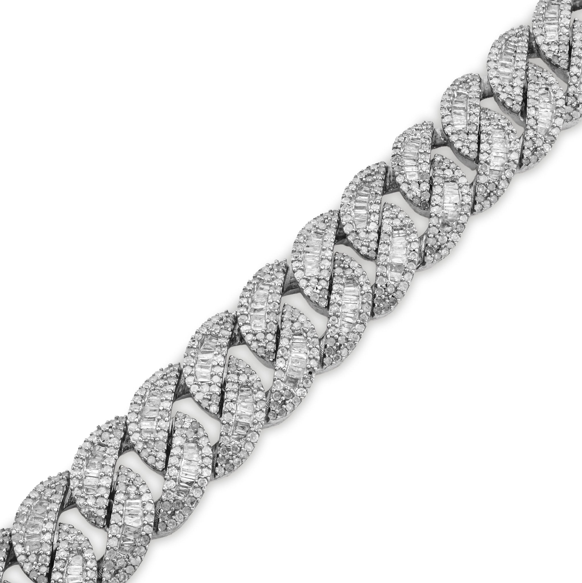 925 SS 6.31CT Natural Diamond Cuban Link 11MM 8" Men Women 38.4g Bracelet - Elite Jewelers - Bracelets