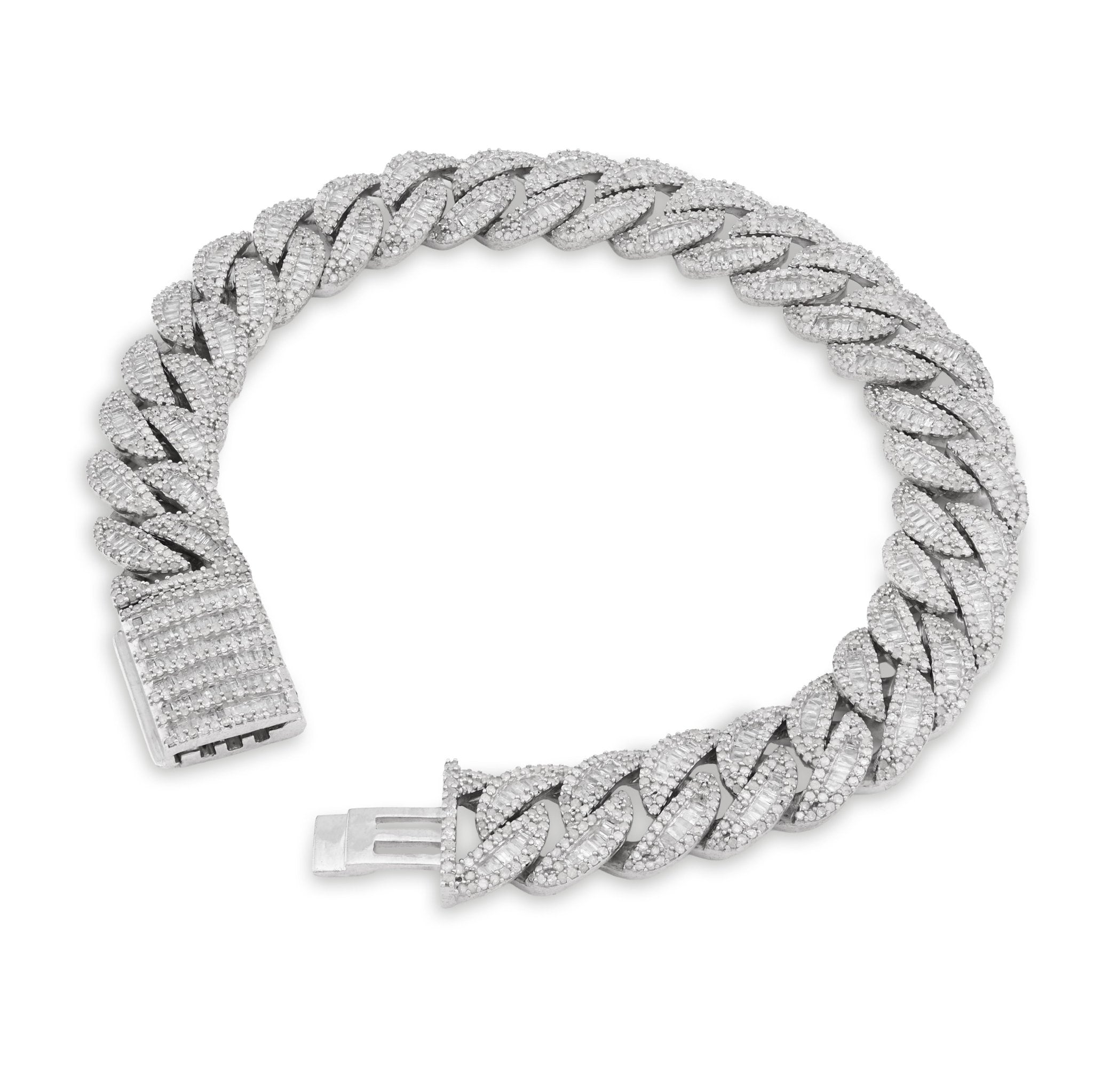 925 SS 6.31CT Natural Diamond Cuban Link 11MM 8" Men Women 38.4g Bracelet - Elite Jewelers - Bracelets