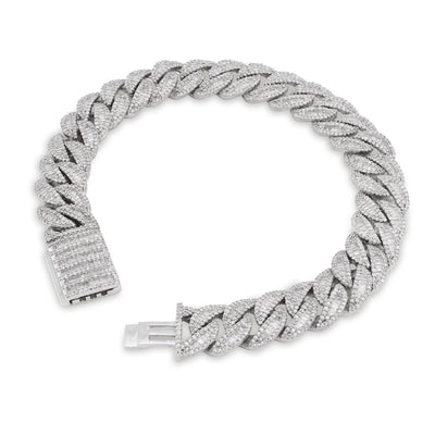 925 SS 6.31CT Natural Diamond Cuban Link 11MM 8" Men Women 38.4g Bracelet - Elite Jewelers - Bracelets