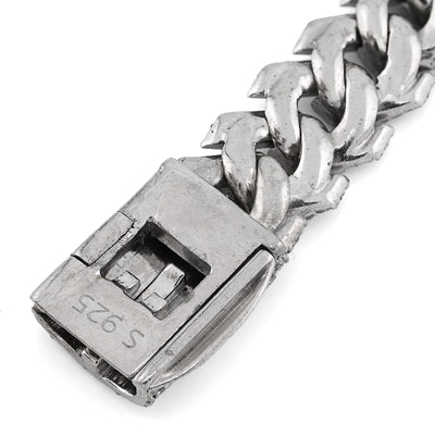 925 SS 7.23CT Natural Diamond Snake Cuban Link 12MM Mens 8" Bracelet 47.2g - Elite Jewelers - Bracelets