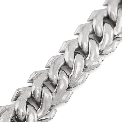 925 SS 7.23CT Natural Diamond Snake Cuban Link 12MM Mens 8" Bracelet 47.2g - Elite Jewelers - Bracelets