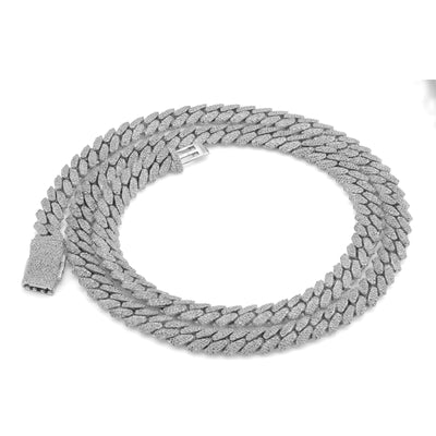 925 SS 8MM Cuban Link 8.125CT Natural Diamond 22" Chain Men Womene Necklace - Elite Jewelers-Necklaces