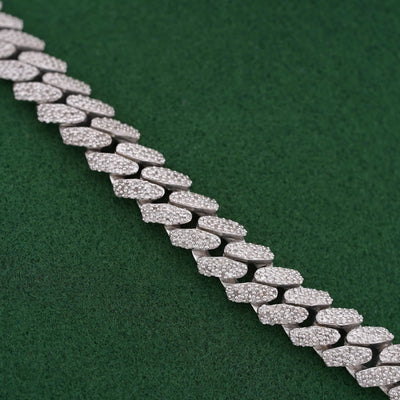 925 SS 8MM Cuban Link 8.125CT Natural Diamond 22" Chain Men Womene Necklace - Elite Jewelers-Necklaces