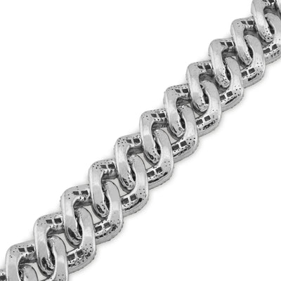 925 SS 9.63CT Natural Diamond Round/Baguette 12MM 8" Cuban Link Men Bracelet 46.5g - Elite Jewelers - Bracelets