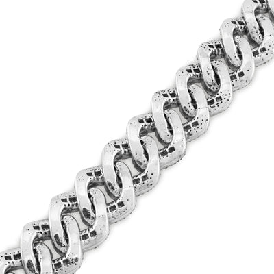 925 SS 9CT Natural Diamond Round/Baguette 12.5MM 8" Cuban Link Men Bracelet 45.7g - Elite Jewelers - Bracelets