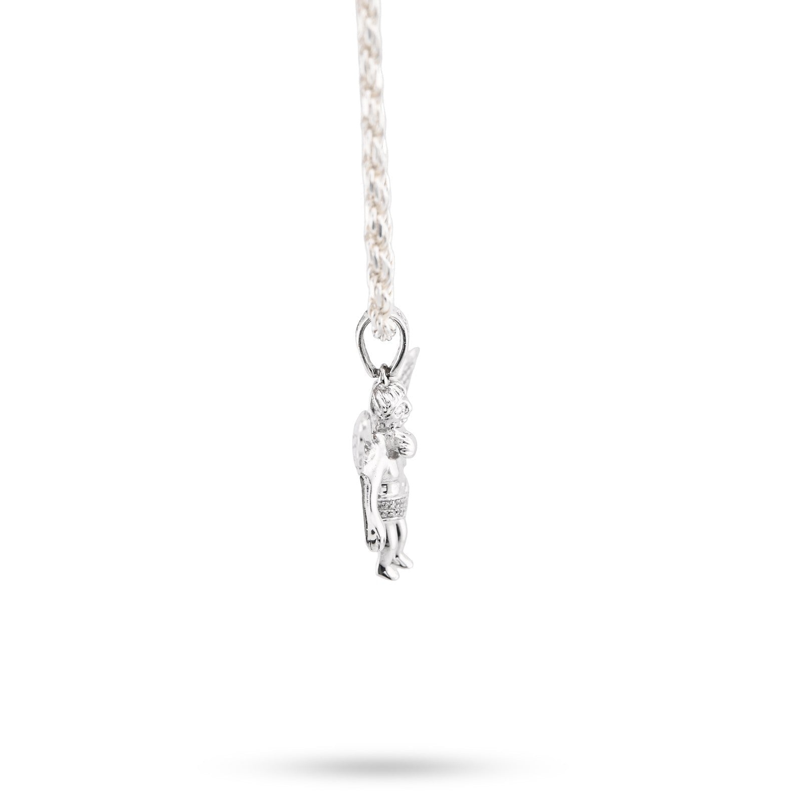 925 Sterling Silver 0.25CTW Natural Diamond Angel Cherub Pendant 4.6gms Charm - Elite Jewelers - Charms & Pendants