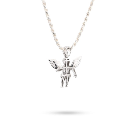 925 Sterling Silver 0.25CTW Natural Diamond Angel Cherub Pendant 4.6gms Charm - Elite Jewelers - Charms & Pendants