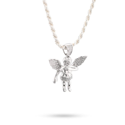 925 Sterling Silver 0.25CTW Natural Diamond Angel Cherub Pendant 4.6gms Charm - Elite Jewelers - Charms & Pendants