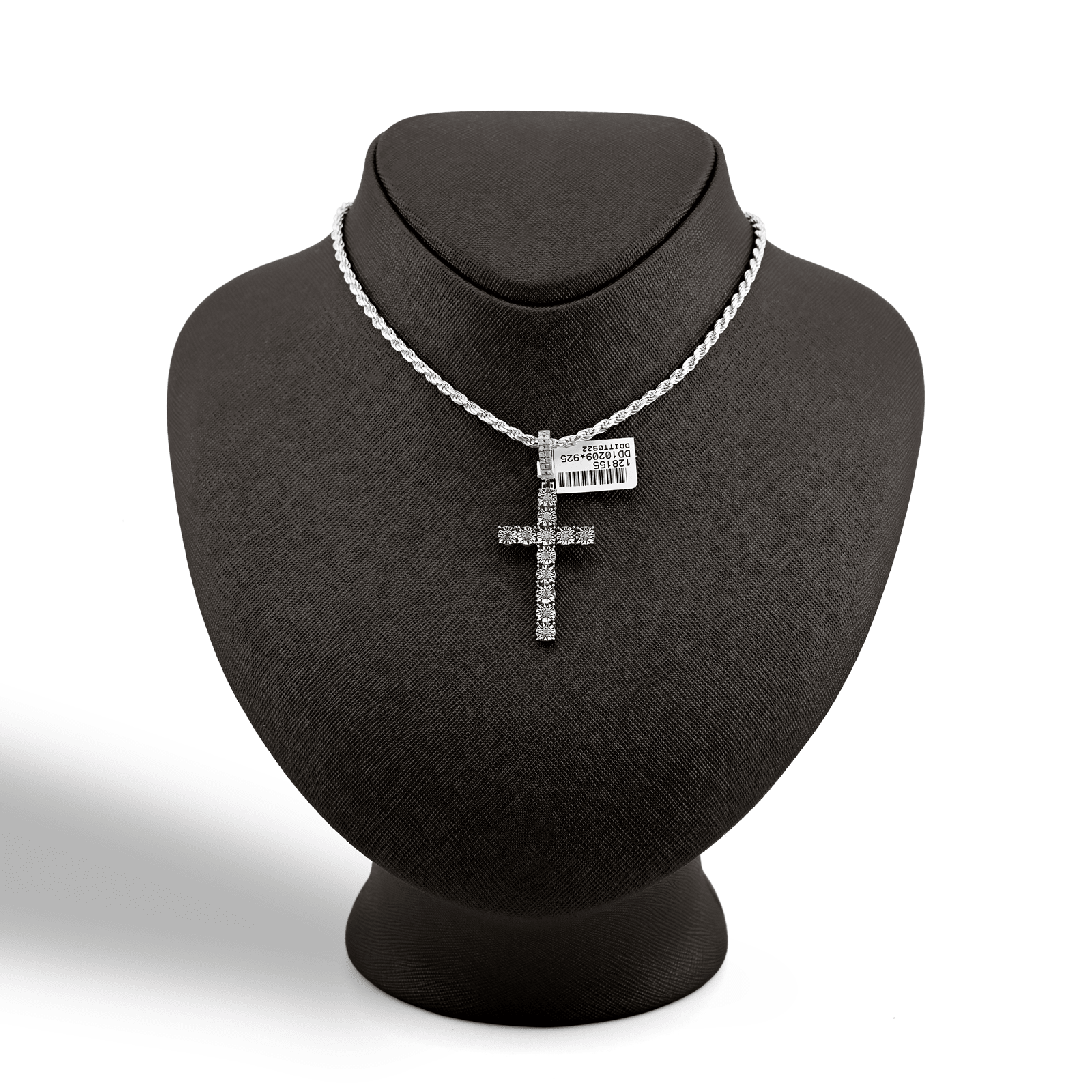 925 Sterling Silver 0.35CTW Natural Diamond Cross Pendant 2.7g Charm For Unisex - Elite Jewelers - Charms & Pendants