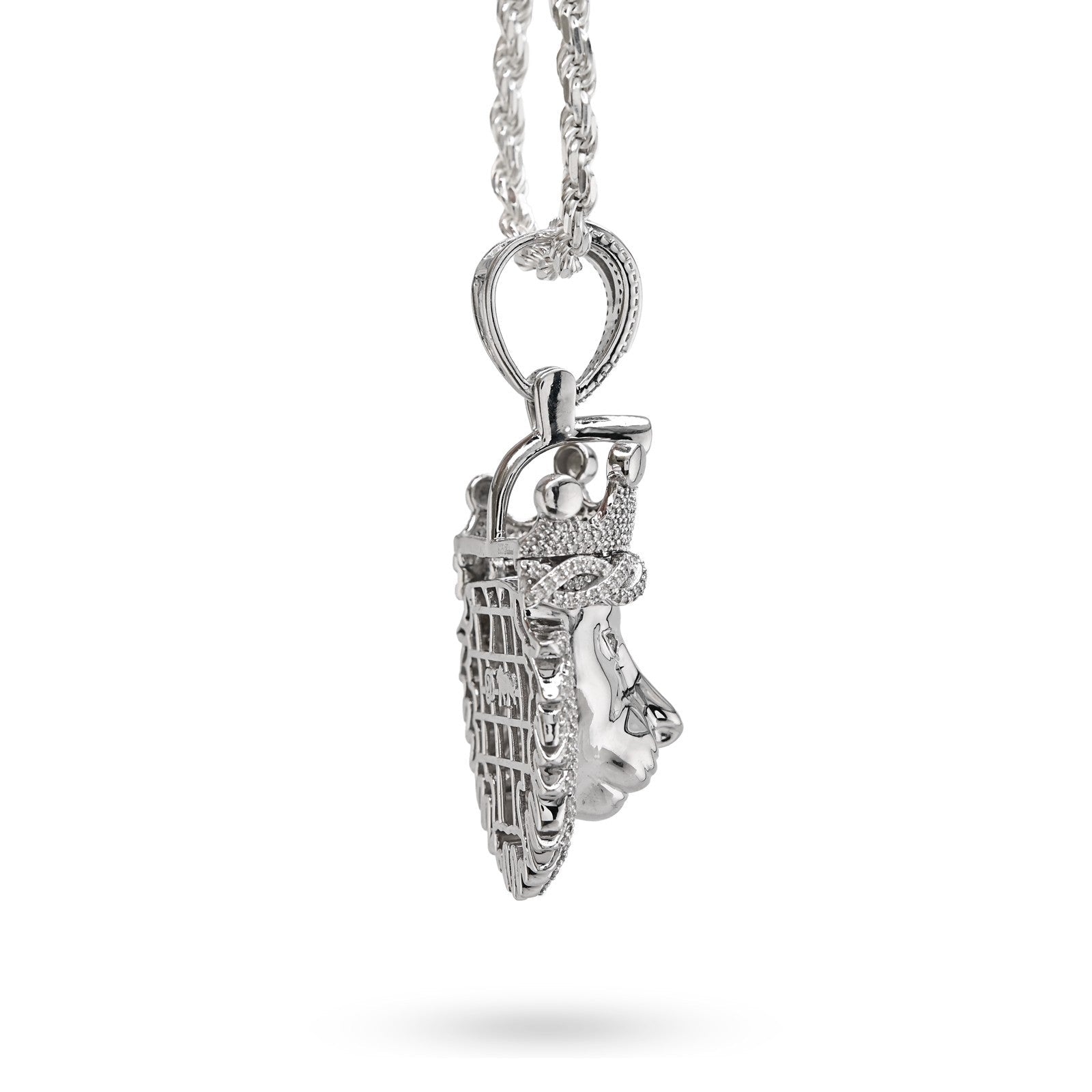 925 Sterling Silver 0.73CTW Natural Diamond Lion Head Mens Pendant 11.9g Charm - Elite Jewelers - Charms & Pendants