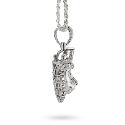 925 Sterling Silver 0.73CTW Natural Diamond Lion Head Mens Pendant 11.9g Charm - Elite Jewelers - Charms & Pendants