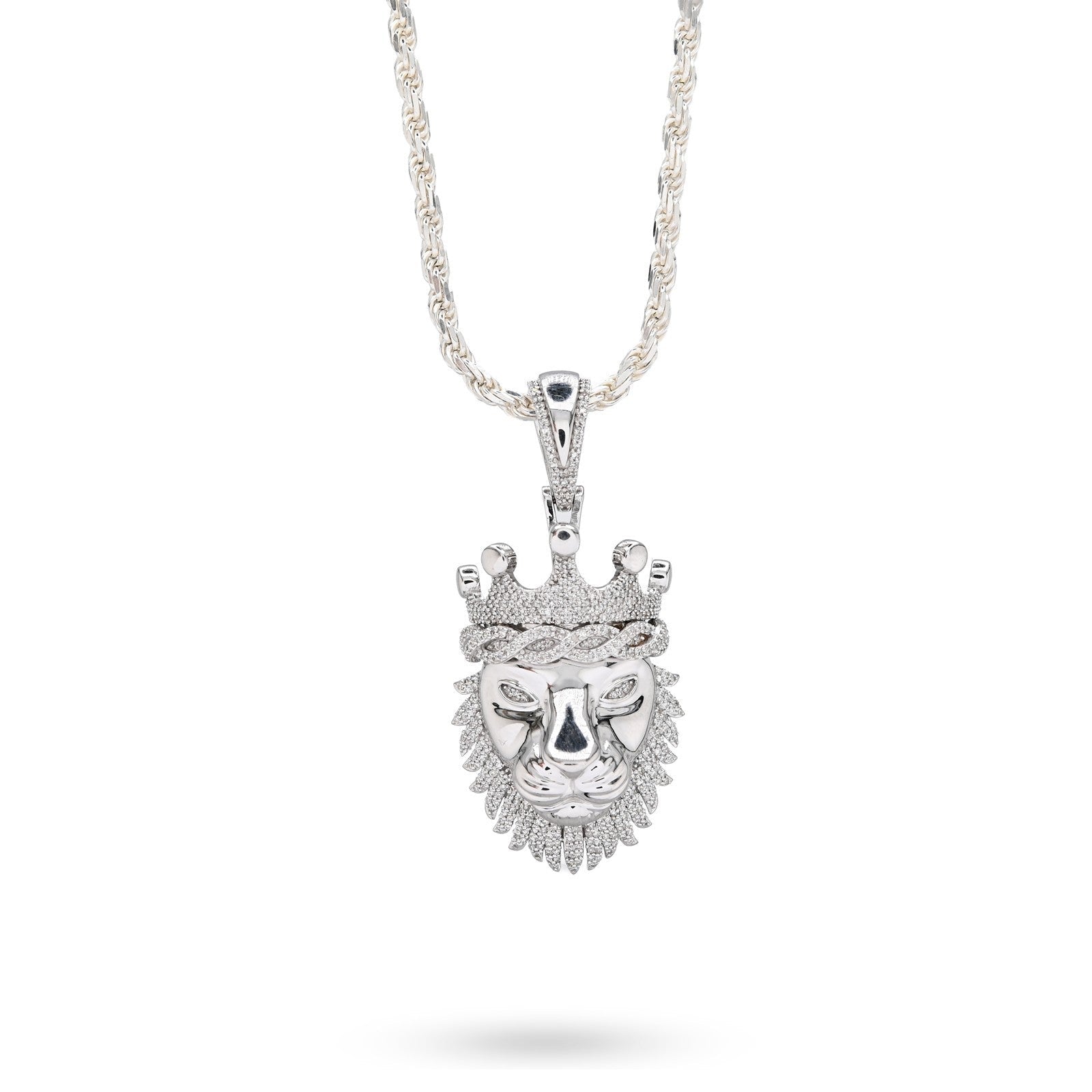 925 Sterling Silver 0.73CTW Natural Diamond Lion Head Mens Pendant 11.9g Charm - Elite Jewelers - Charms & Pendants
