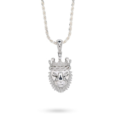 925 Sterling Silver 0.73CTW Natural Diamond Lion Head Mens Pendant 11.9g Charm - Elite Jewelers - Charms & Pendants