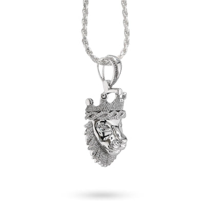 925 Sterling Silver 0.73CTW Natural Diamond Lion Head Mens Pendant 11.9g Charm - Elite Jewelers - Charms & Pendants
