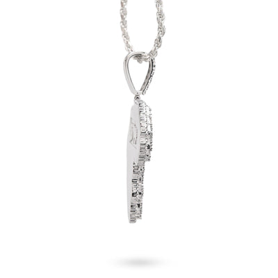 925 Sterling Silver 0.83CTW Natural Diamond Africa Continent Map Pendant 17.1gms - Elite Jewelers - Charms & Pendants