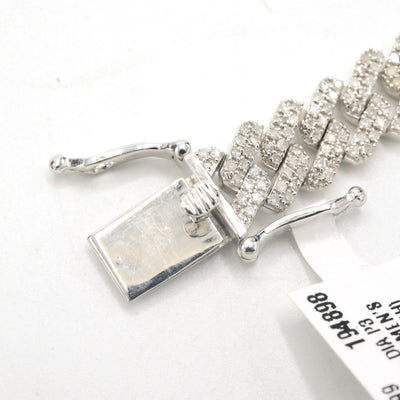 925 Sterling Silver Men 3.25CTW Natural Diamond Cuban Bracelet 26g Armlet 9MM 8" - Elite Jewelers - Bracelets