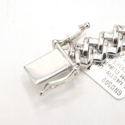 925 Sterling Silver Men 3.25CTW Natural Diamond Cuban Bracelet 26g Armlet 9MM 8" - Elite Jewelers - Bracelets
