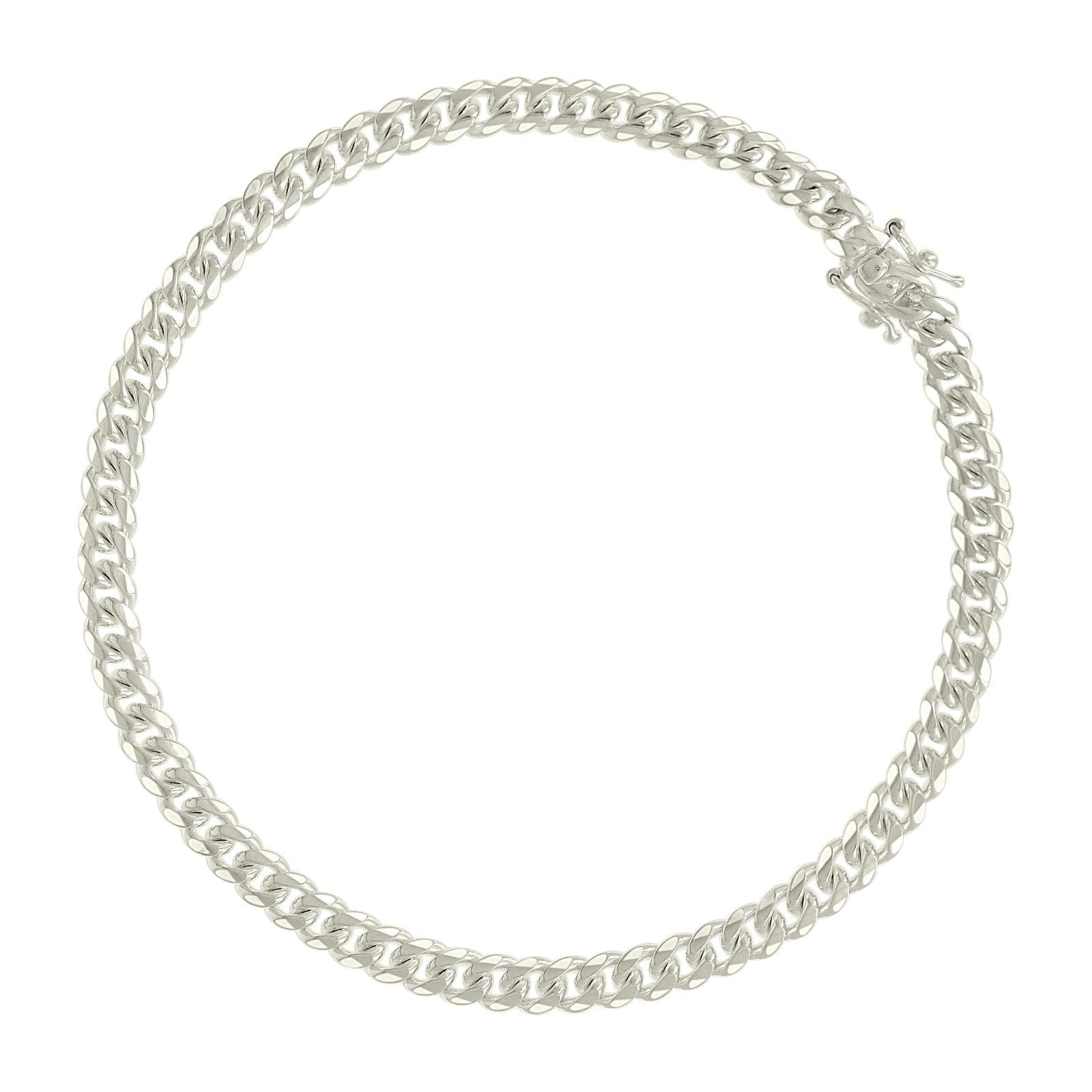 925 Sterling Silver Solid Miami Cuban Bracelet 4MM 7 Inch Unisex 8.1g Armlet - Elite Jewelers - Bracelets