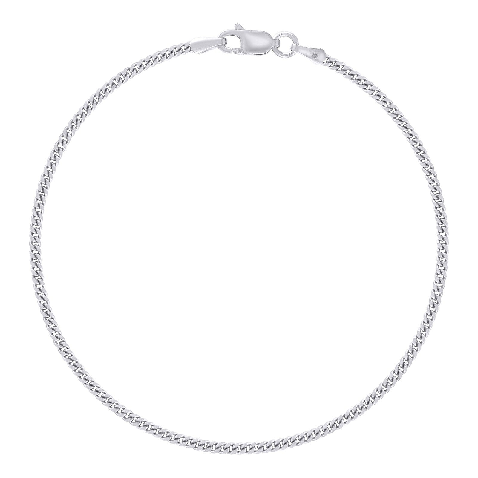 925 Sterling Silver Solid Miami Cuban Chain Rhodium 2MM 16 Inch 4.4g Necklace - Elite Jewelers - Necklaces & Chains