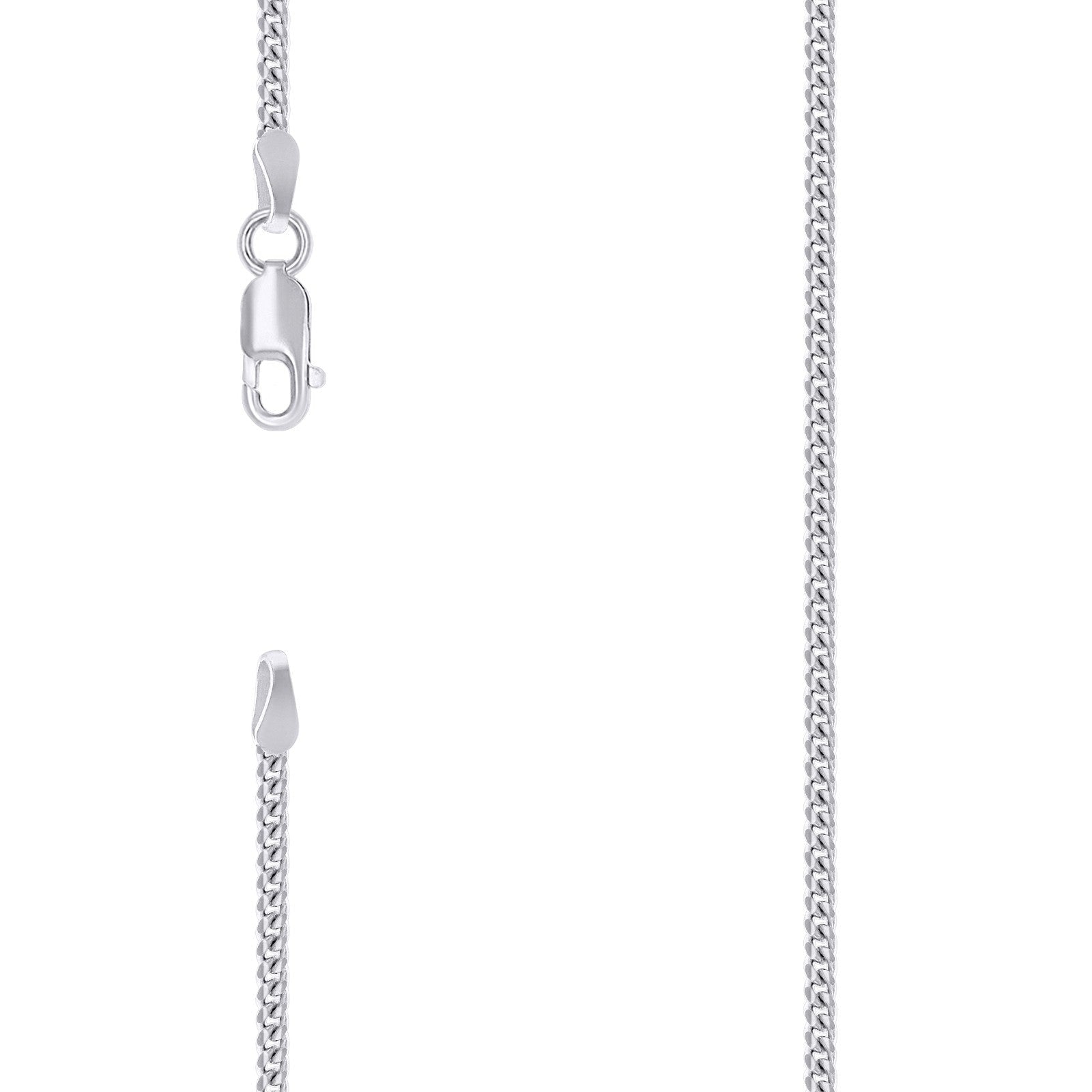 925 Sterling Silver Solid Miami Cuban Chain Rhodium 2MM 20 Inch 5.8g Necklace - Elite Jewelers - Necklaces & Chains
