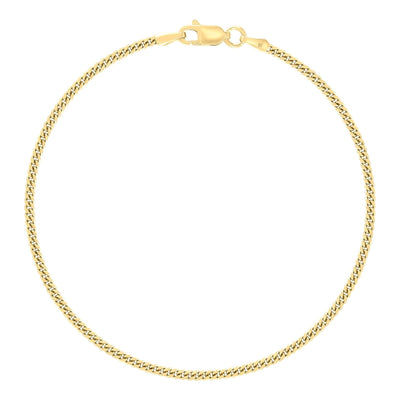 925 Sterling Silver Solid Miami Cuban Chain Yellow 2MM 20 Inch 5.5g Necklace - Elite Jewelers - Necklaces & Chains