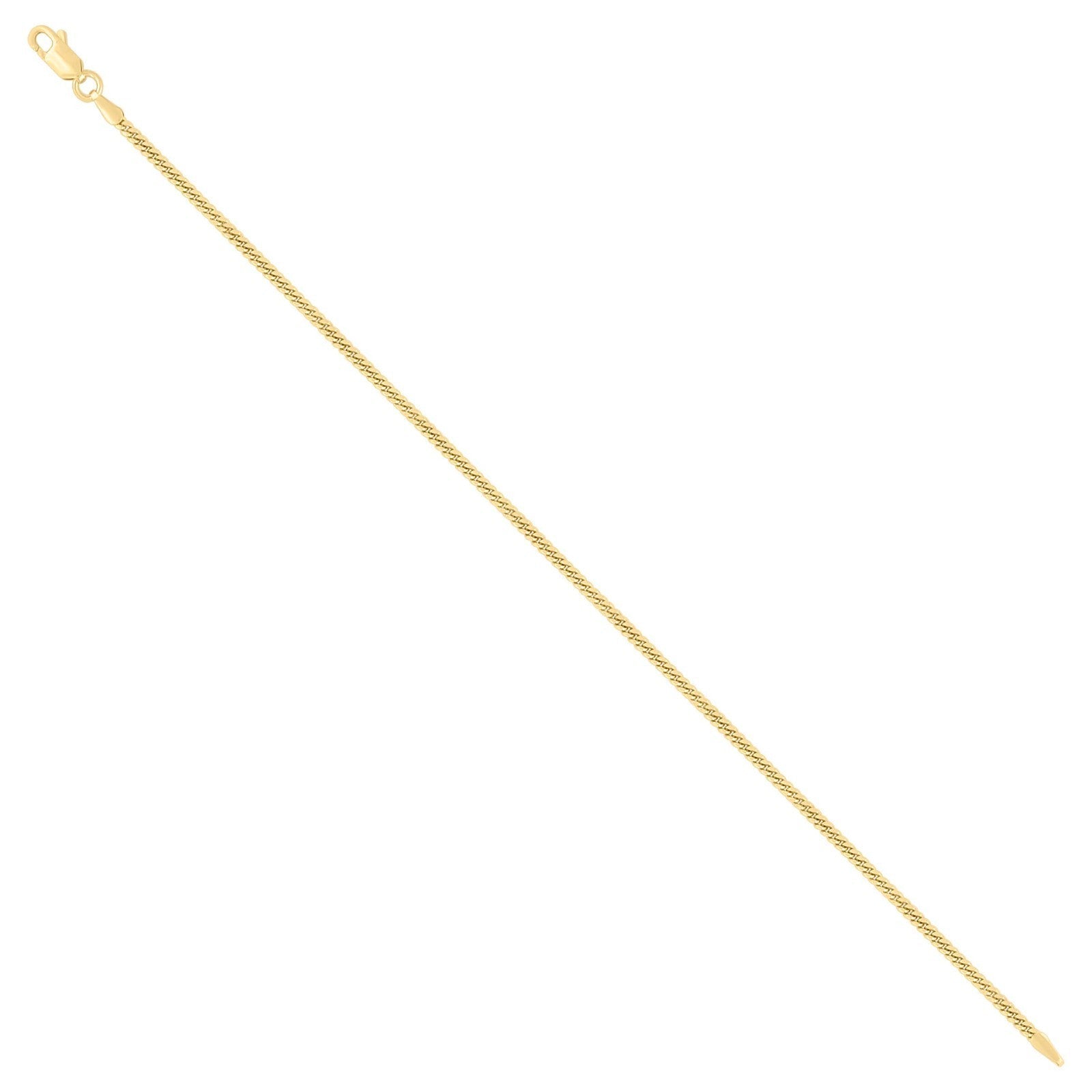 925 Sterling Silver Solid Miami Cuban Chain Yellow 2MM 20 Inch 5.5g Necklace - Elite Jewelers - Necklaces & Chains