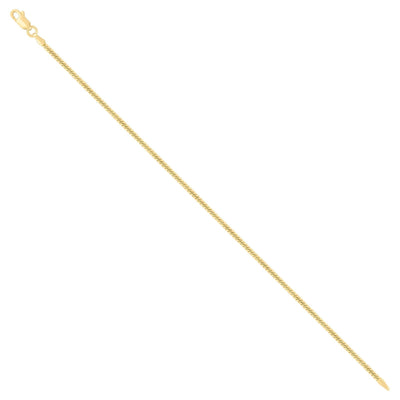 925 Sterling Silver Solid Miami Cuban Chain Yellow 2MM 22 Inch 6.4g Necklace - Elite Jewelers - Necklaces & Chains