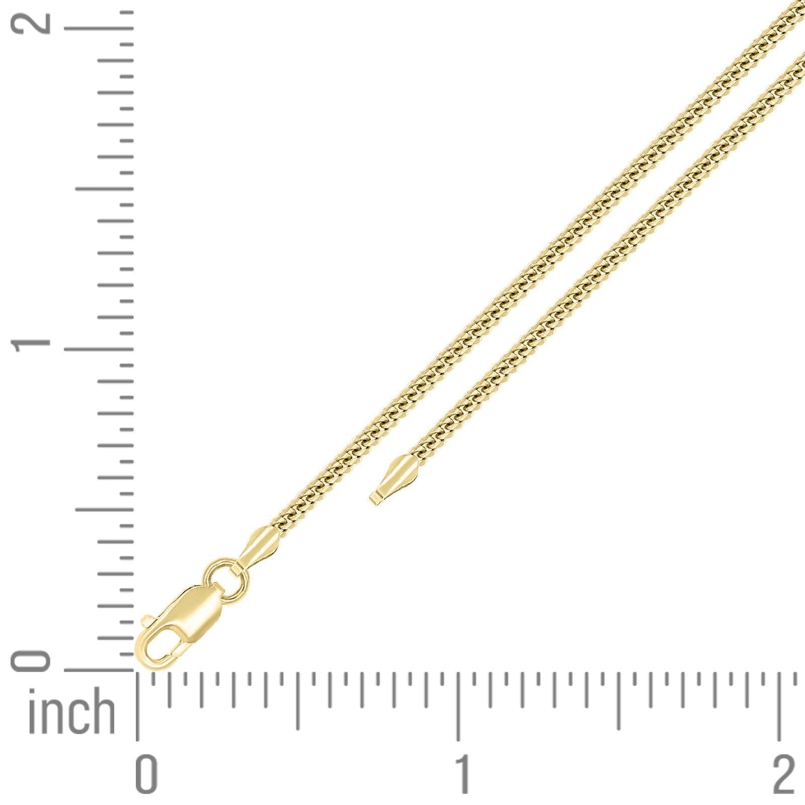 925 Sterling Silver Solid Miami Cuban Chain Yellow 2MM 22 Inch 6.4g Necklace - Elite Jewelers - Necklaces & Chains