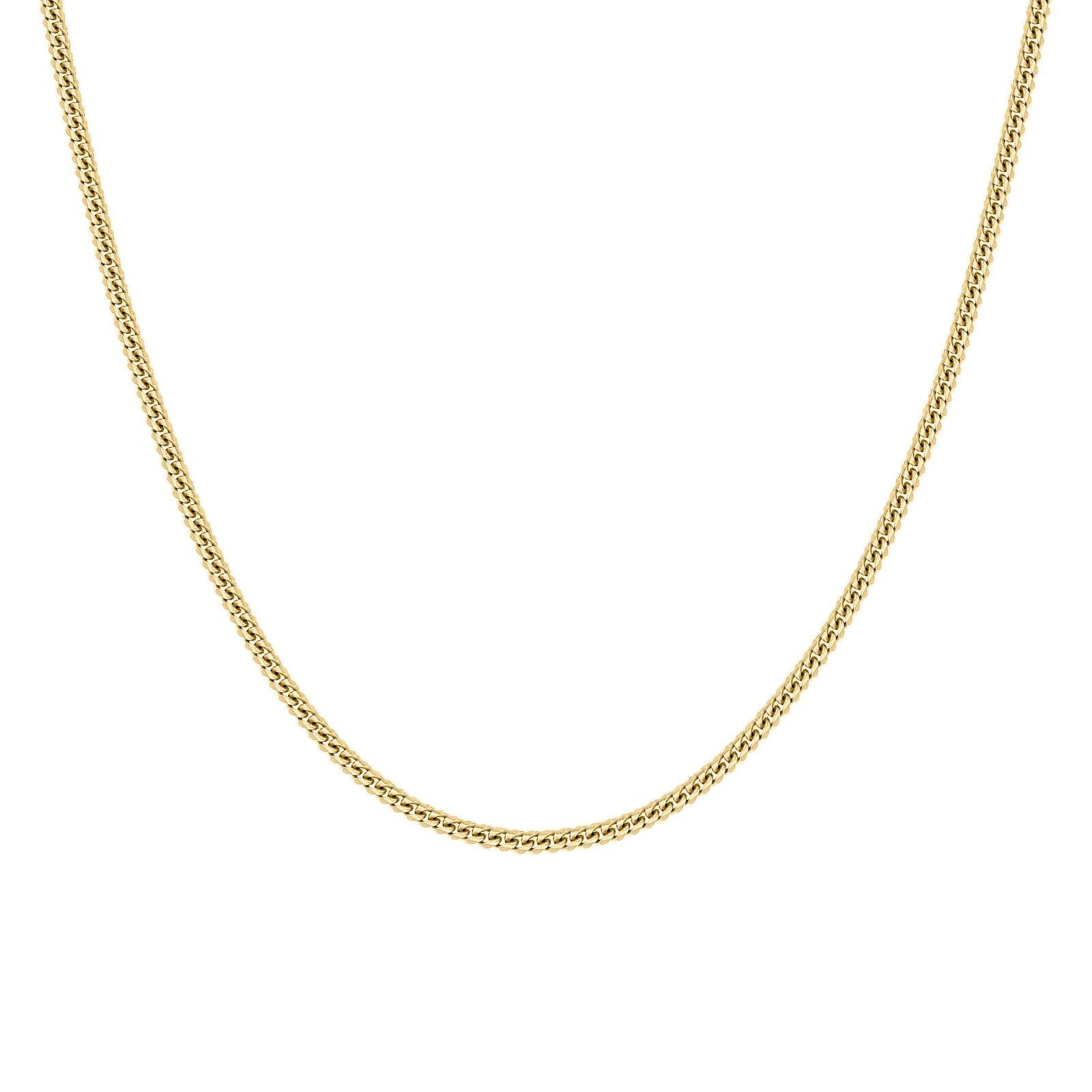 925 Sterling Silver Solid Miami Cuban Chain Yellow 2MM 24 Inch 6.3g Necklace - Elite Jewelers - Necklaces & Chains