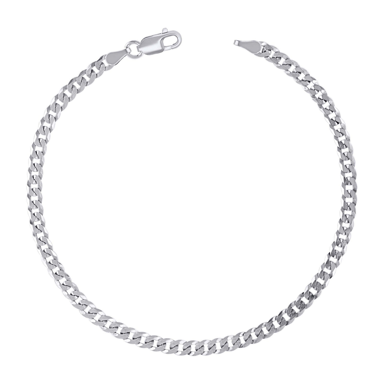 925 Sterling Silver Solid Super Flat Cuban Chain Rhodium 3MM 22In 6.1g Necklace - Elite Jewelers - Necklaces & Chains