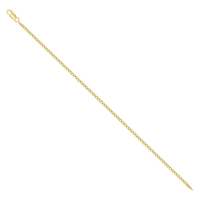 925 Sterling Silver Solid Super Flat Cuban Chain Yellow 2MM 20 Inch 5g Necklace - Elite Jewelers - Necklaces & Chains
