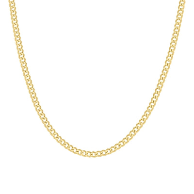 925 Sterling Silver Solid Super Flat Cuban Chain Yellow 2MM 22Inch 5.5g Necklace - Elite Jewelers - Necklaces & Chains