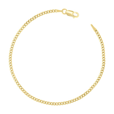 925 Sterling Silver Solid Super Flat Cuban Chain Yellow 2MM 24 Inch 6g Necklace - Elite Jewelers - Necklaces & Chains