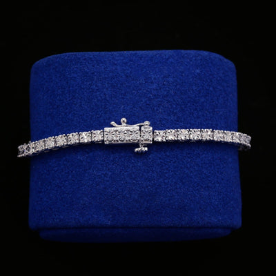 925 Sterling Silver Women 0.16 CTW Diamond Fanouk Tennis Bracelet 6g 7In Armlet - Elite Jewelers - Bracelets