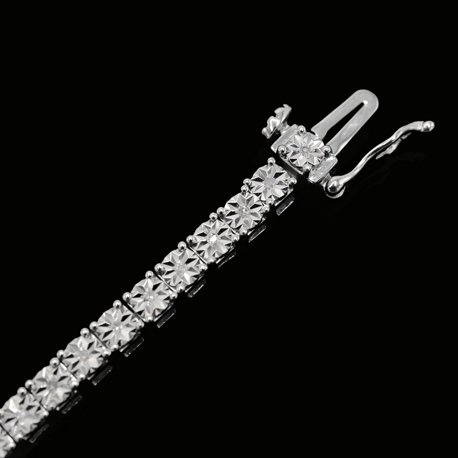 925 Sterling Silver Women 0.16 CTW Diamond Fanouk Tennis Bracelet 6g 7In Armlet - Elite Jewelers - Bracelets