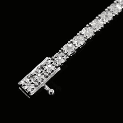 925 Sterling Silver Women 0.16 CTW Diamond Fanouk Tennis Bracelet 6g 7In Armlet - Elite Jewelers - Bracelets