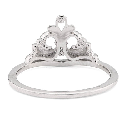 925 WS 0.10CT Natural Diamond Princess Crown Women Band RING - Elite Jewelers - Rings