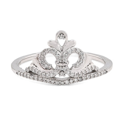 925 WS 0.10CT Natural Diamond Princess Crown Women Band RING - Elite Jewelers - Rings